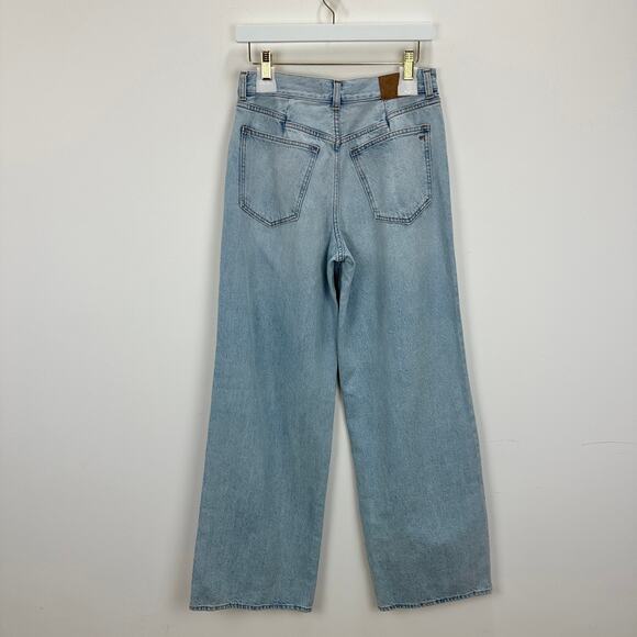 Madewell Superwide Leg Jeans Cather Wash Button Front Blue High Rise US 26 NWT - Picture 10 of 16